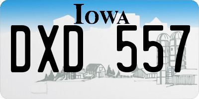 IA license plate DXD557