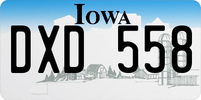 IA license plate DXD558