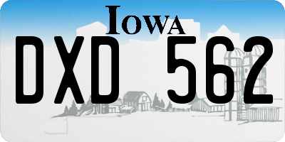 IA license plate DXD562