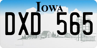 IA license plate DXD565