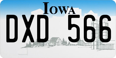 IA license plate DXD566