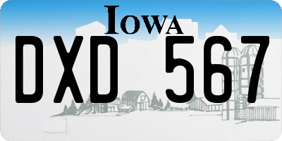 IA license plate DXD567