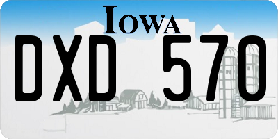 IA license plate DXD570