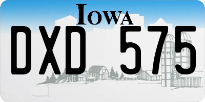 IA license plate DXD575
