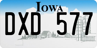 IA license plate DXD577