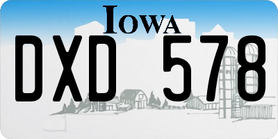 IA license plate DXD578