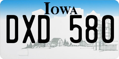 IA license plate DXD580