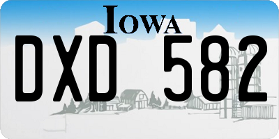 IA license plate DXD582