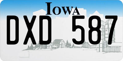 IA license plate DXD587