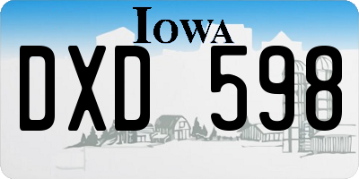 IA license plate DXD598