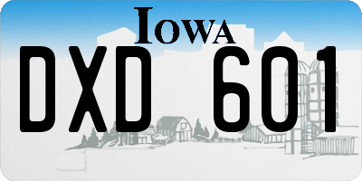 IA license plate DXD601