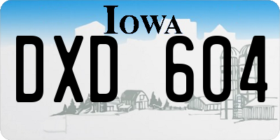 IA license plate DXD604