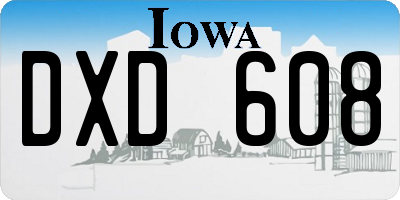 IA license plate DXD608