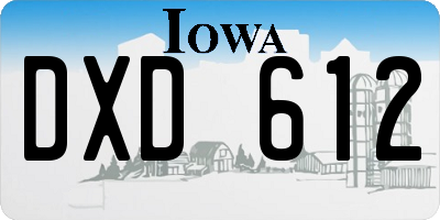 IA license plate DXD612