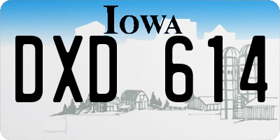 IA license plate DXD614