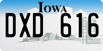 IA license plate DXD616