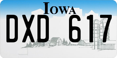 IA license plate DXD617