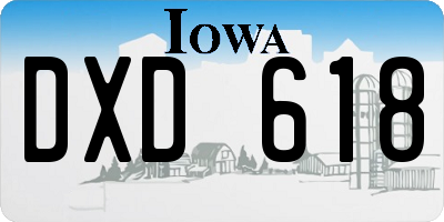 IA license plate DXD618