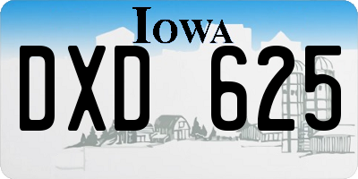 IA license plate DXD625