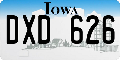 IA license plate DXD626