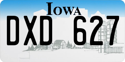 IA license plate DXD627