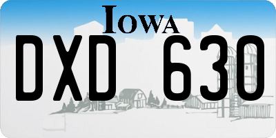 IA license plate DXD630