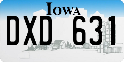 IA license plate DXD631