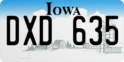 IA license plate DXD635