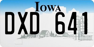 IA license plate DXD641