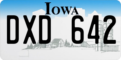 IA license plate DXD642
