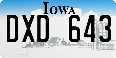 IA license plate DXD643