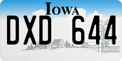 IA license plate DXD644