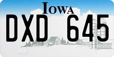 IA license plate DXD645