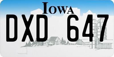 IA license plate DXD647