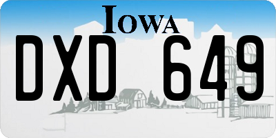 IA license plate DXD649