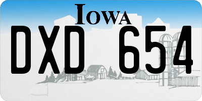 IA license plate DXD654