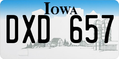IA license plate DXD657