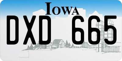 IA license plate DXD665