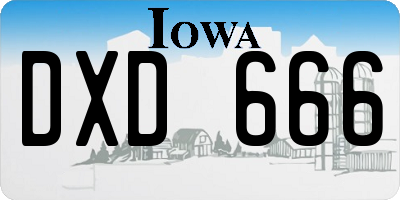 IA license plate DXD666