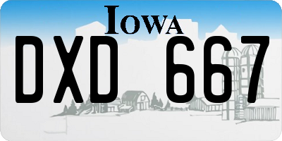 IA license plate DXD667