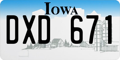 IA license plate DXD671