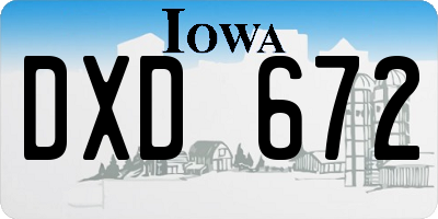 IA license plate DXD672