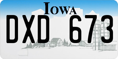 IA license plate DXD673