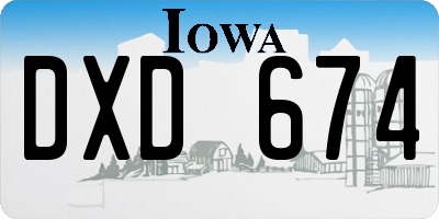 IA license plate DXD674