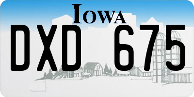 IA license plate DXD675