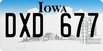 IA license plate DXD677