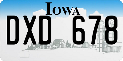 IA license plate DXD678