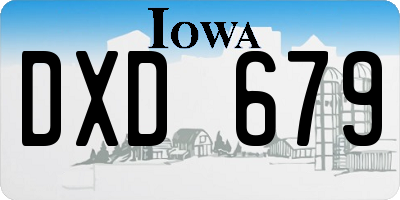 IA license plate DXD679
