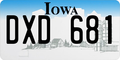 IA license plate DXD681