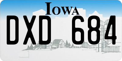 IA license plate DXD684